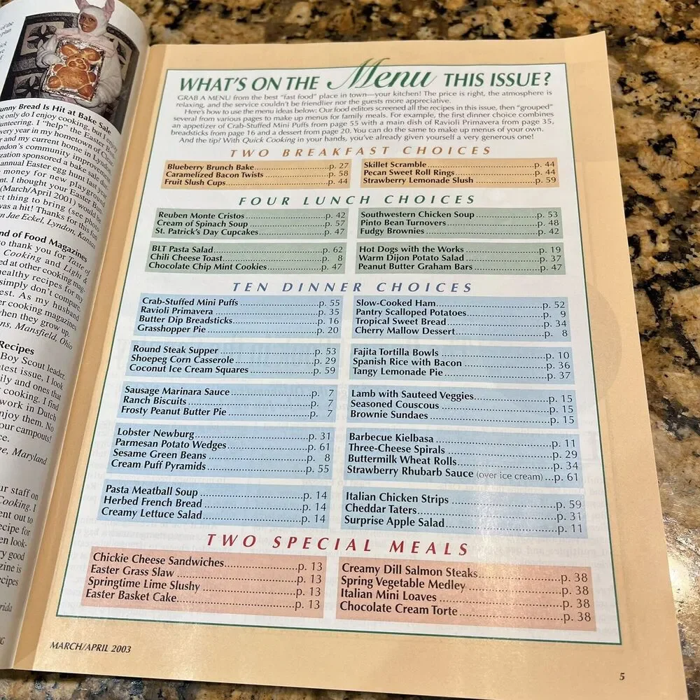 Lot Of Taste Of Homes Quick Cooking Back Issues Recipes Magazines 2003 set Of 6